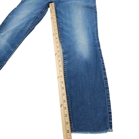 7 For All Mankind The Ankle Skinny Stretch Denim Womens 29 Raw Hem Jeans SFAMK - Picture 5 of 14